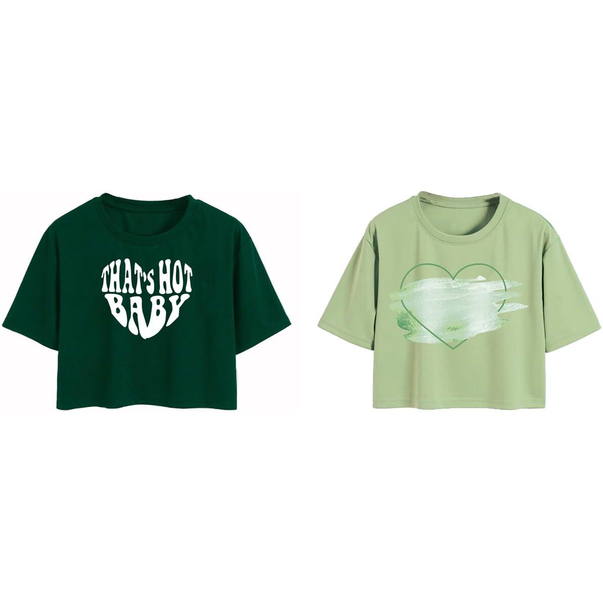 Toplot Tops For Women || Western Tops For Woman Stylish || Crop T-Shirt Western Pack Of 2 (Combo-Top-5256-Olv-Pst-Xl)