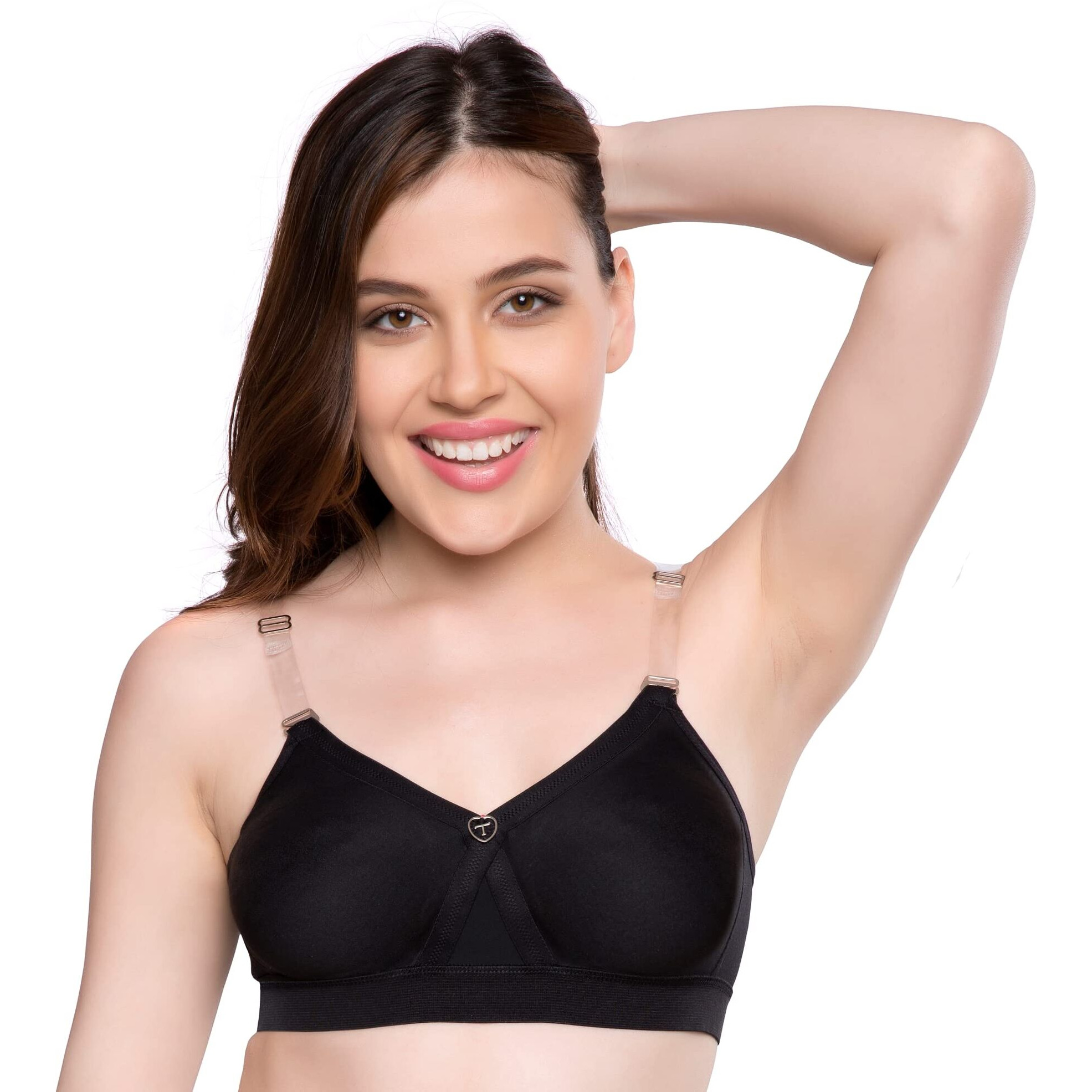 Trylo Alpa Strapless Women's Bra Hoisery Cotton F-Cup Black 36