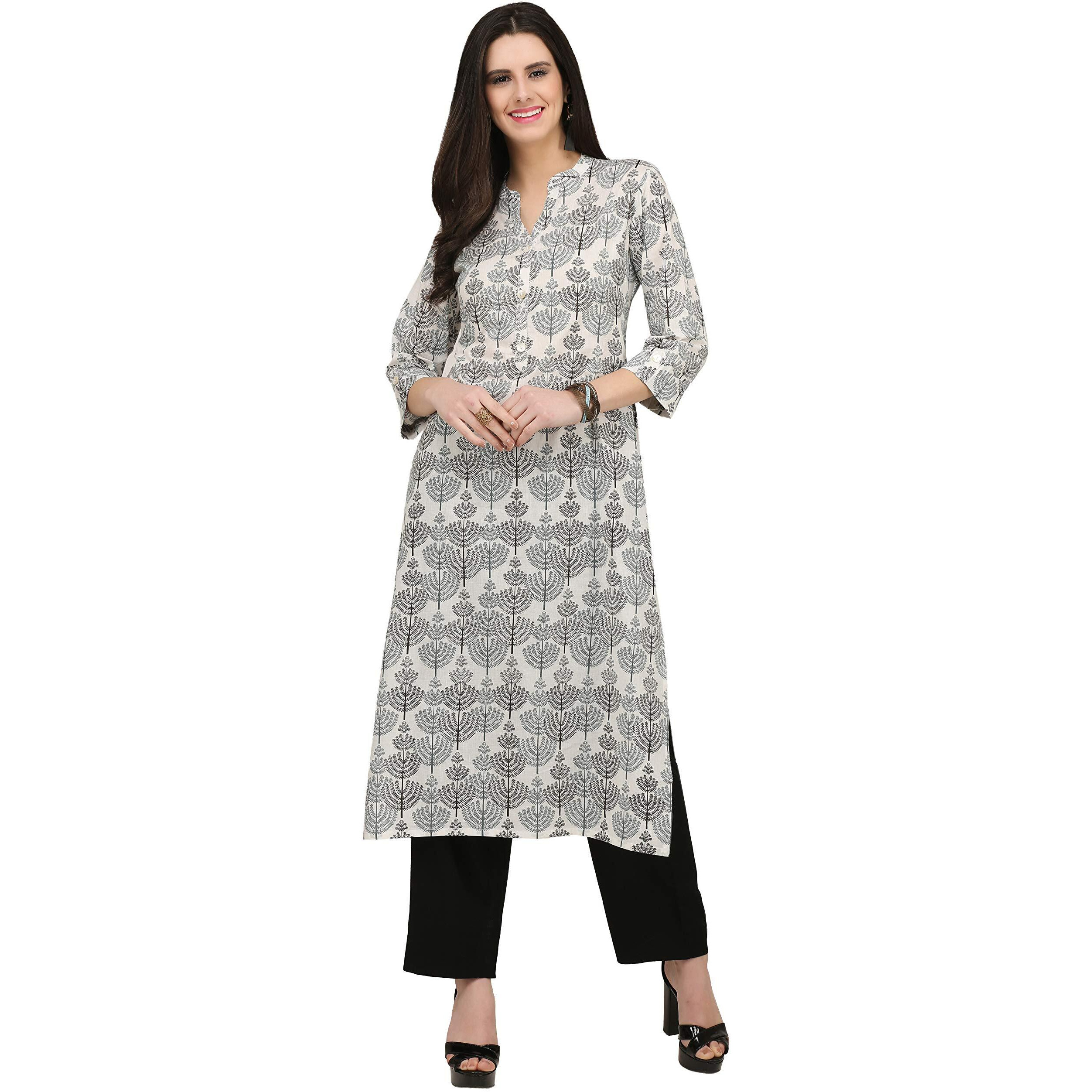 Gosriki Women's Cotton Kurta (Kur190016-Xxl_2Xl_Multicoloured)