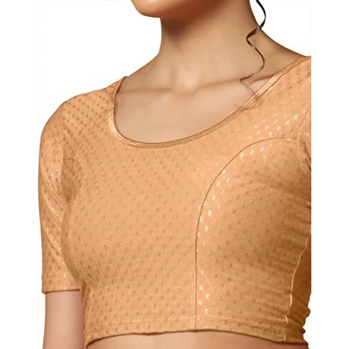 Toplot Cotton Blend Lycra Stretchable Readymade Blouses Pack Of 2 (Combo-5058-Crm-Crm-36)