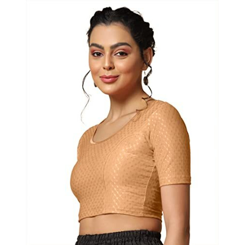 Toplot Cotton Blend Lycra Stretchable Readymade Blouses Pack Of 2 (Combo-5058-Crm-Crm-36)