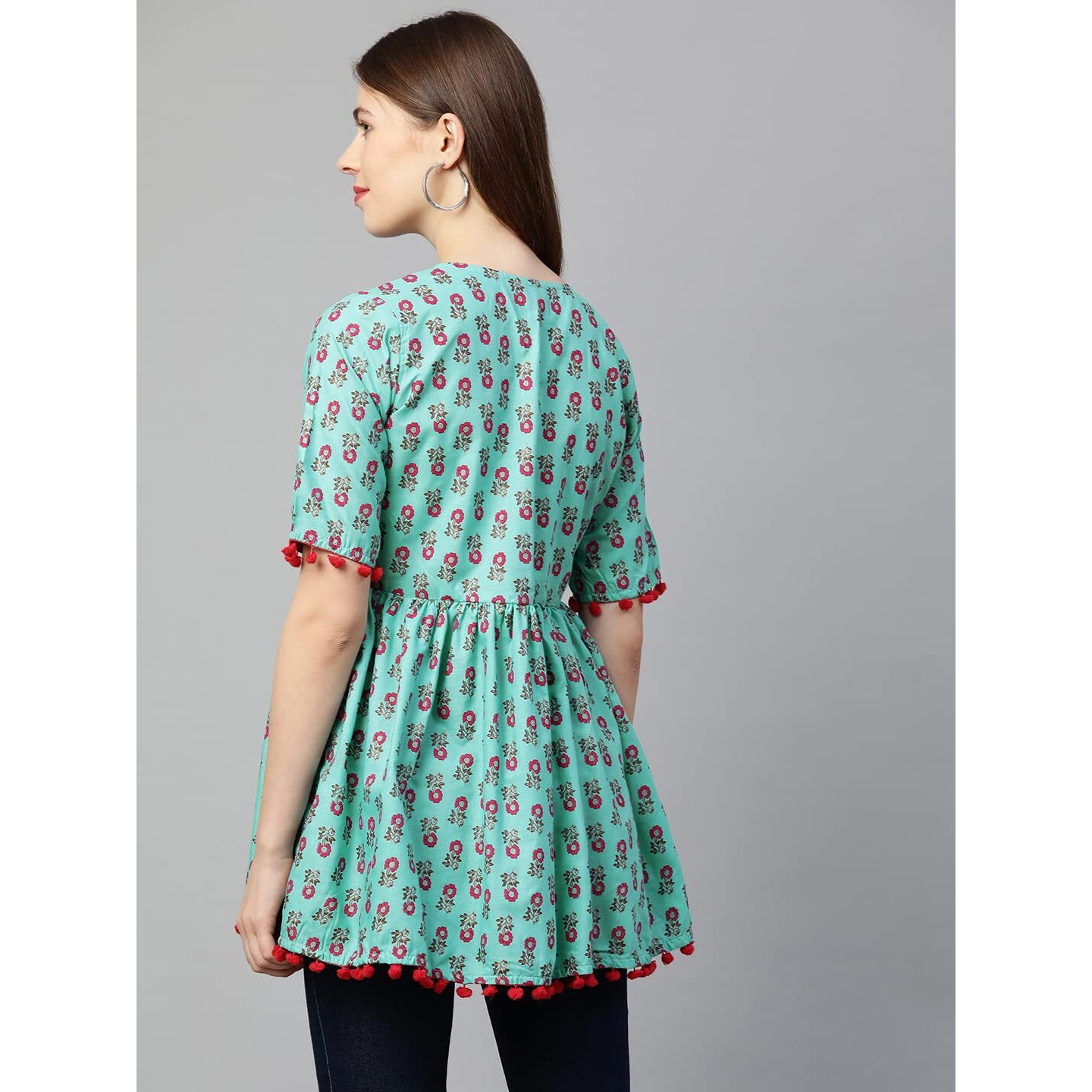 Gosriki Women's Cotton Regular Top (Tp-Cot-10170-Green_Xl-Go_Green_X-Large)