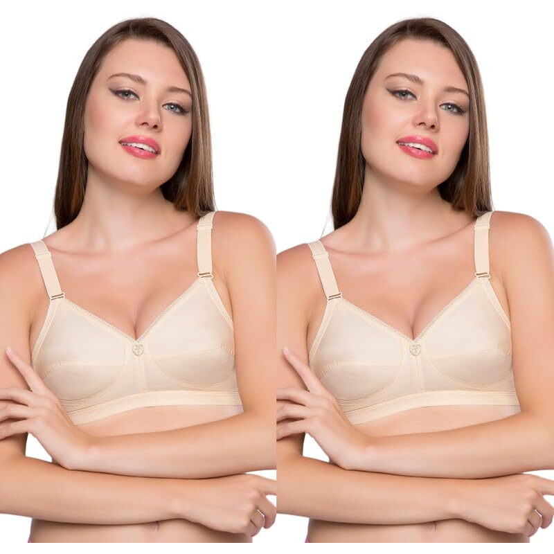 Trylo Sarita Bra Combo-32-Skin-C-Cup - Pack Of-2