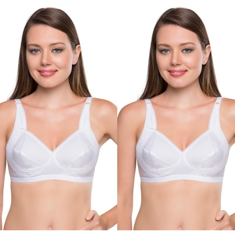 Trylo Jaya Bra Combo-32-White-B-Cup - Pack Of-2