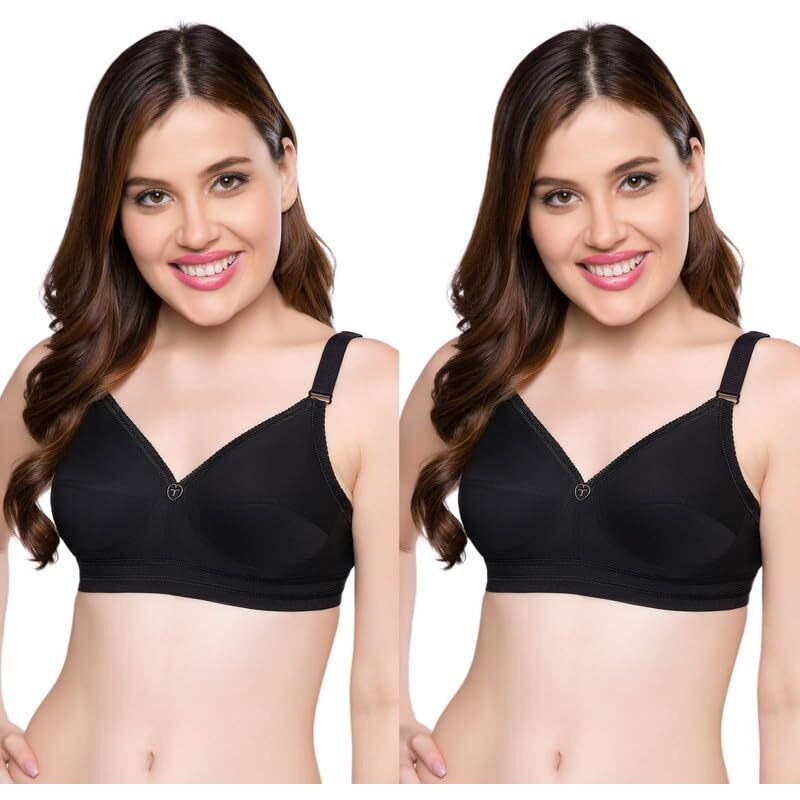 Trylo Namrata Bra Combo-38-Black-C-Cup - Pack Of-2