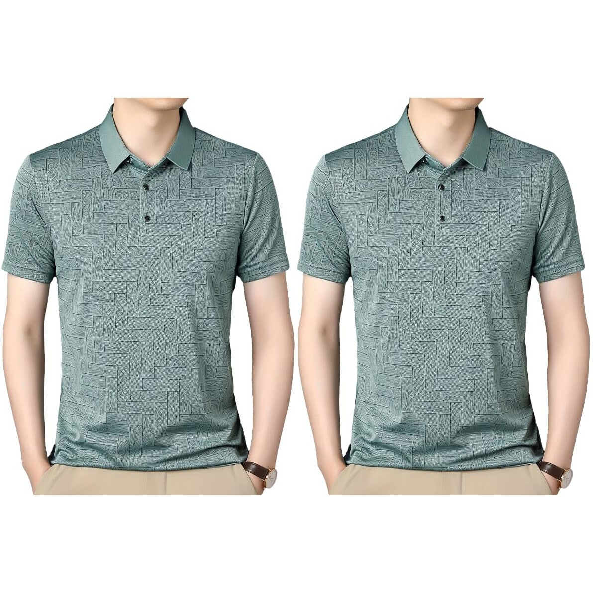 Toplot T Shirt For Men || Men Casual T-Shirt || Regular Fit || Printed Polo (Printed-Polo-5218-Green-Green-L)