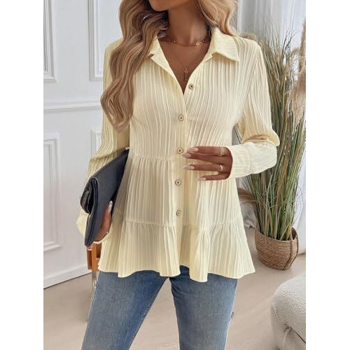 Toplot Tops For Women || Button-Up Tunic || Women Shirt (Sugar-Shirt-5247-Off White-S)