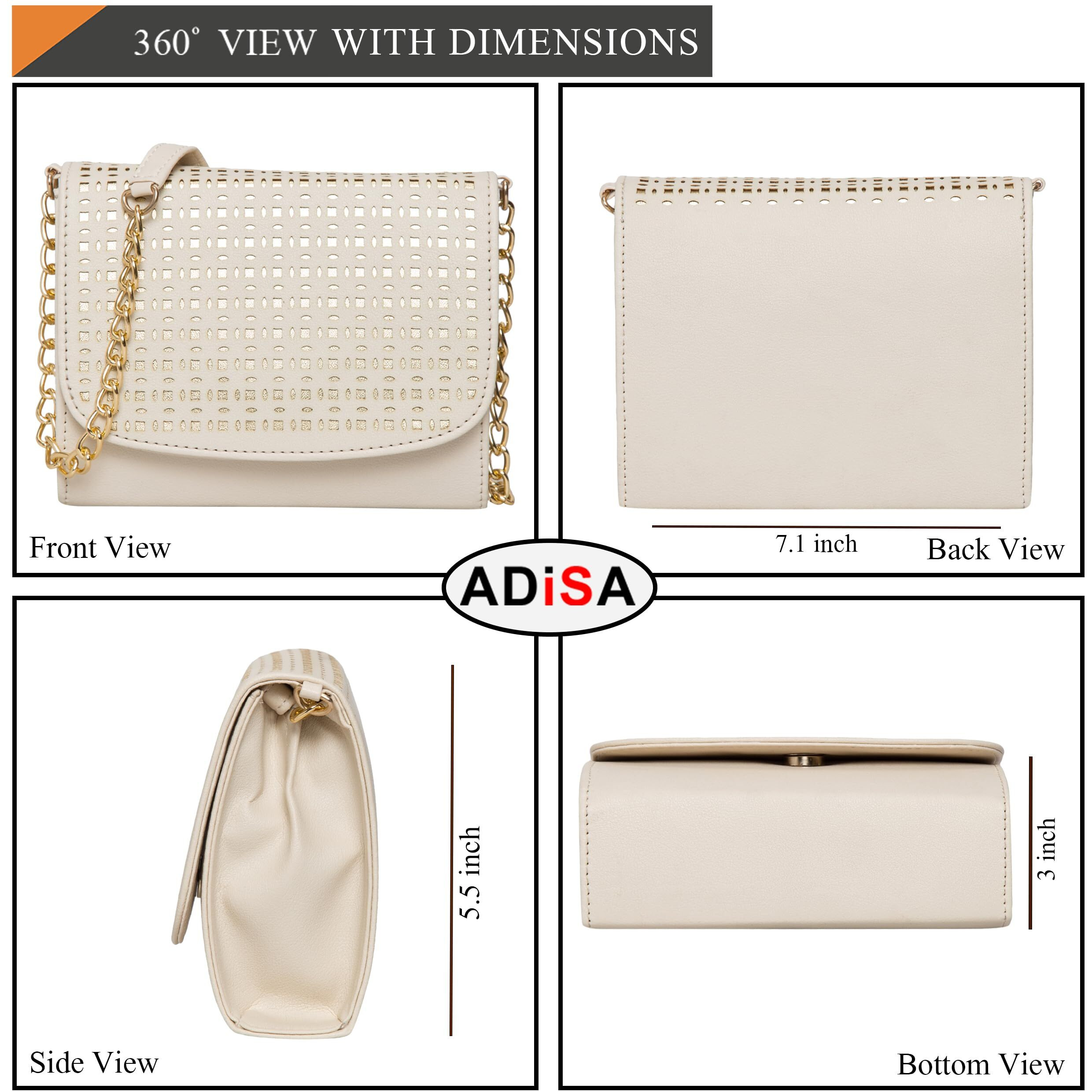 Adisa Women & Girl's Sling Bag (Off White)