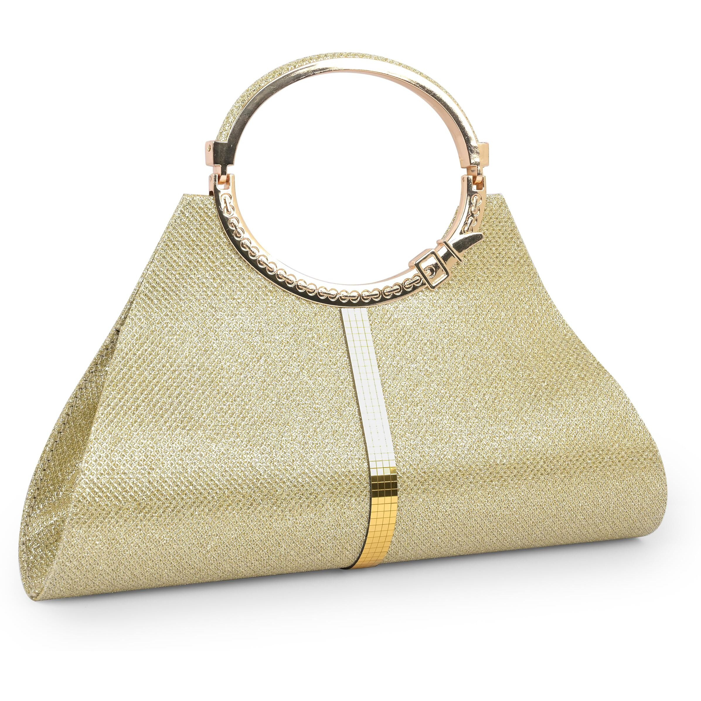 Adisa Cl005 Formal Women Girls Clutch (Gold 1)