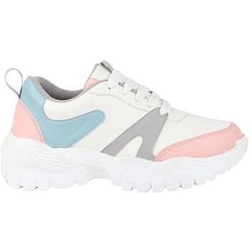 Shoetopia Women's Casual Walking White Sneakers || Comfortable Lightweight Lace Comfy Travel & College Eu40