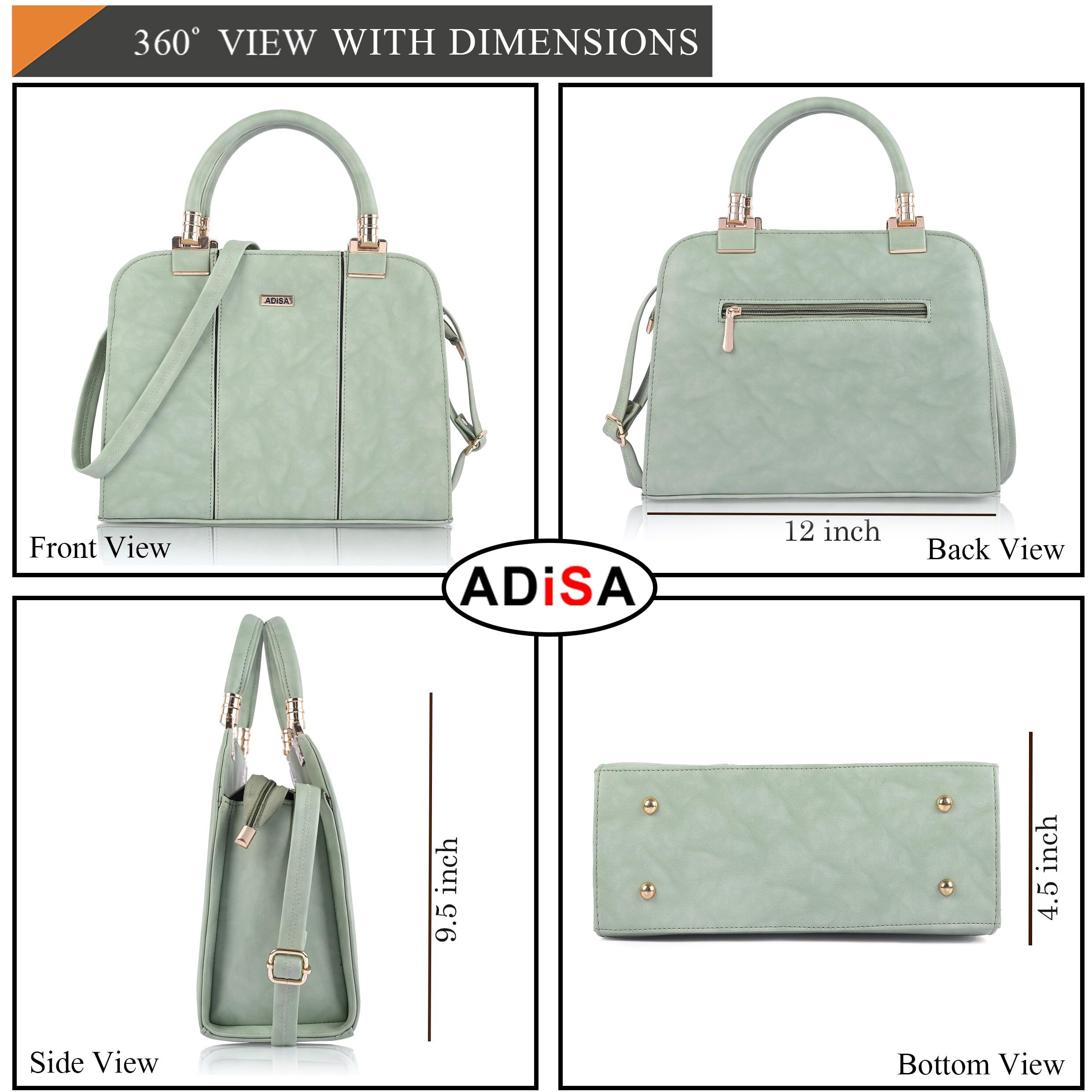 Adisa Two Tone Handbag Shoulder Bag For Women And Girls With Sling Belt (Ad4069-Grn)