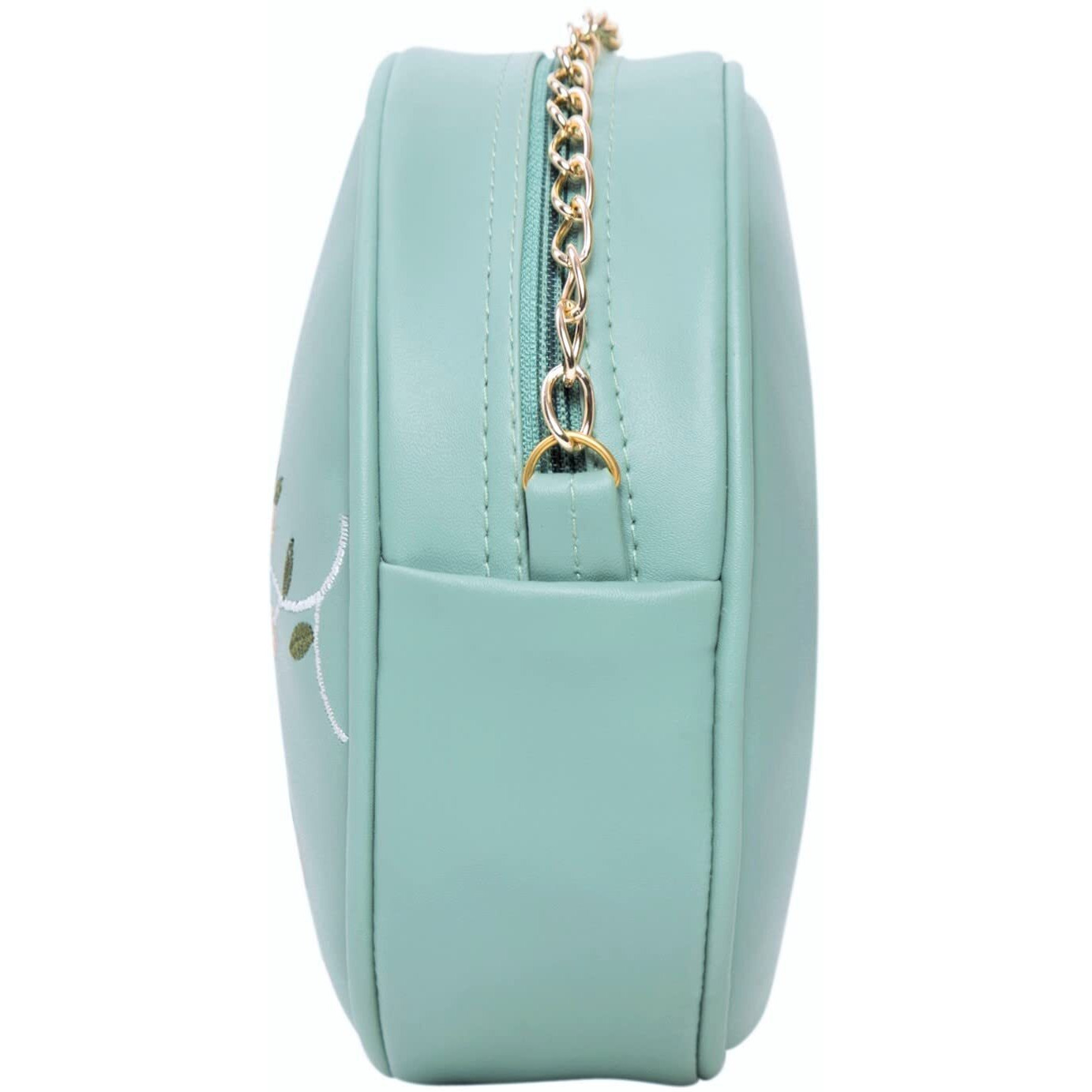 Adisa Women Girls Round Embroided Sling Bag (Green)
