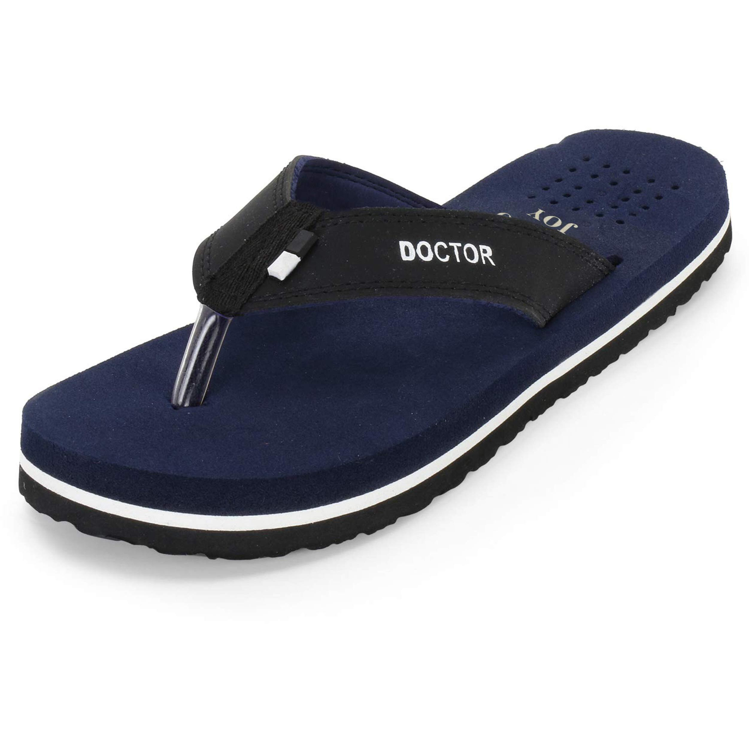 Ortho Joy Men's Black Slippers - 9 Uk