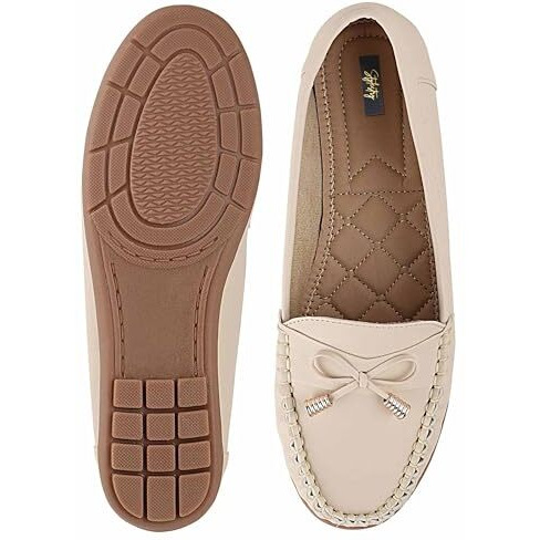Shoetopia Women's Block Heel Loafers Cream /Eu38 / Uk5