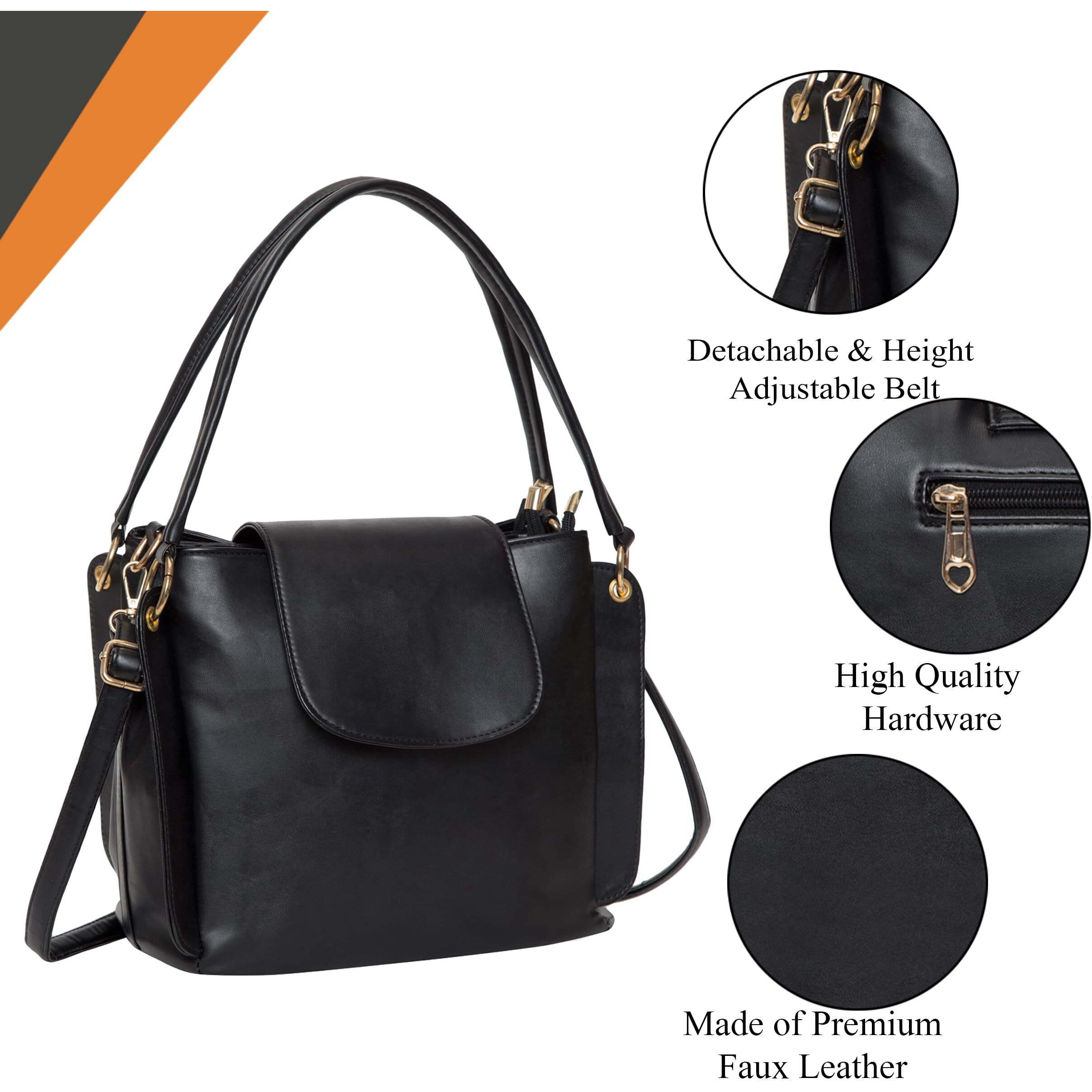 Adisa Shoulder Handbag Bag For Women And Girls With Sling Belt (Ad4055-Bla)
