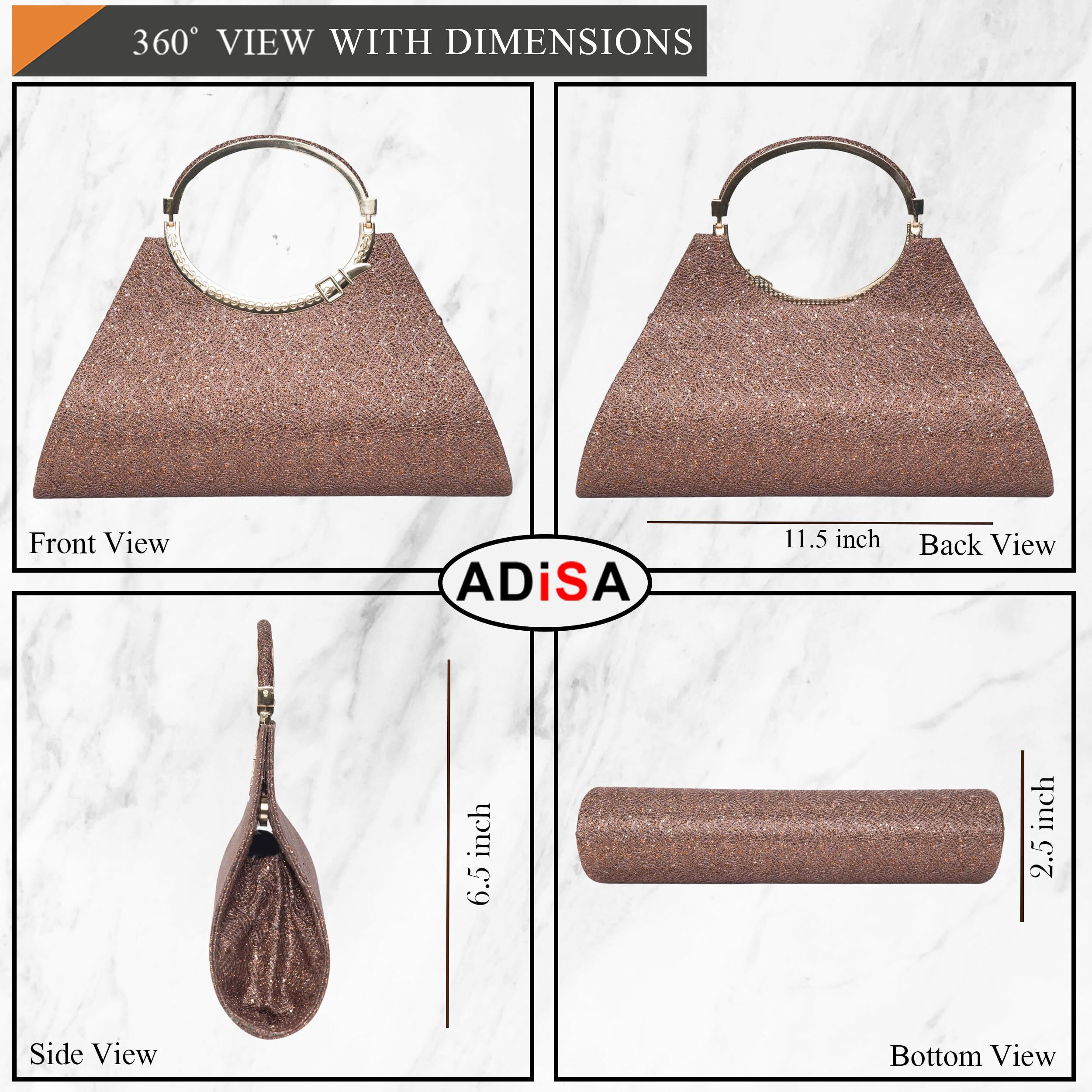 Adisa Cl005 Formal Women Girls Clutch (Copper)