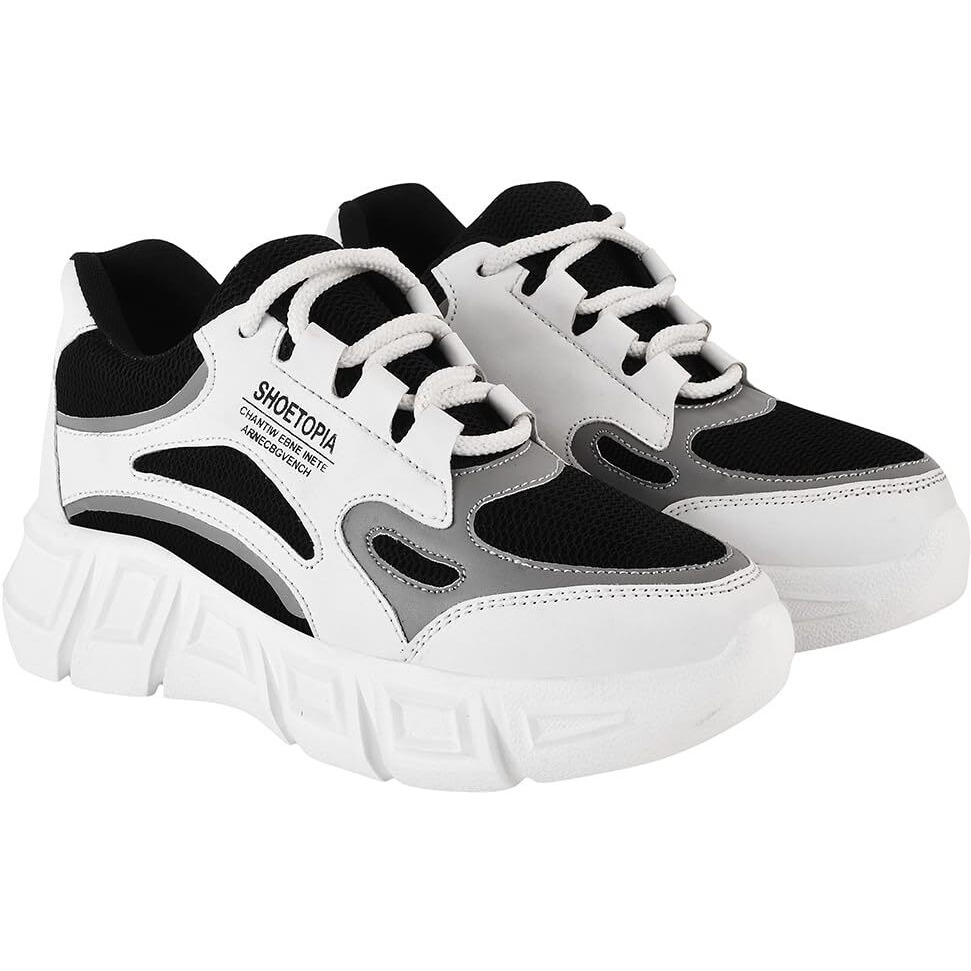 Shoetopia Casual Sporty Look Black Sneakers For Women & Girls /Uk5