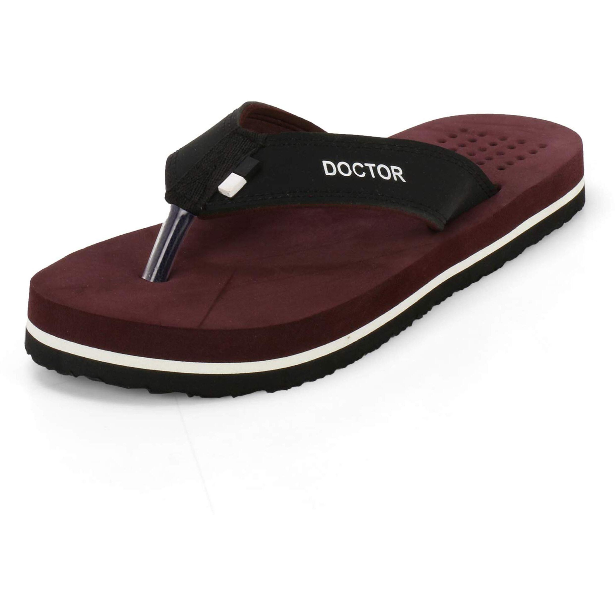 Ortho Joy Men's Maroon Open-Back Slippers - 8 Uk