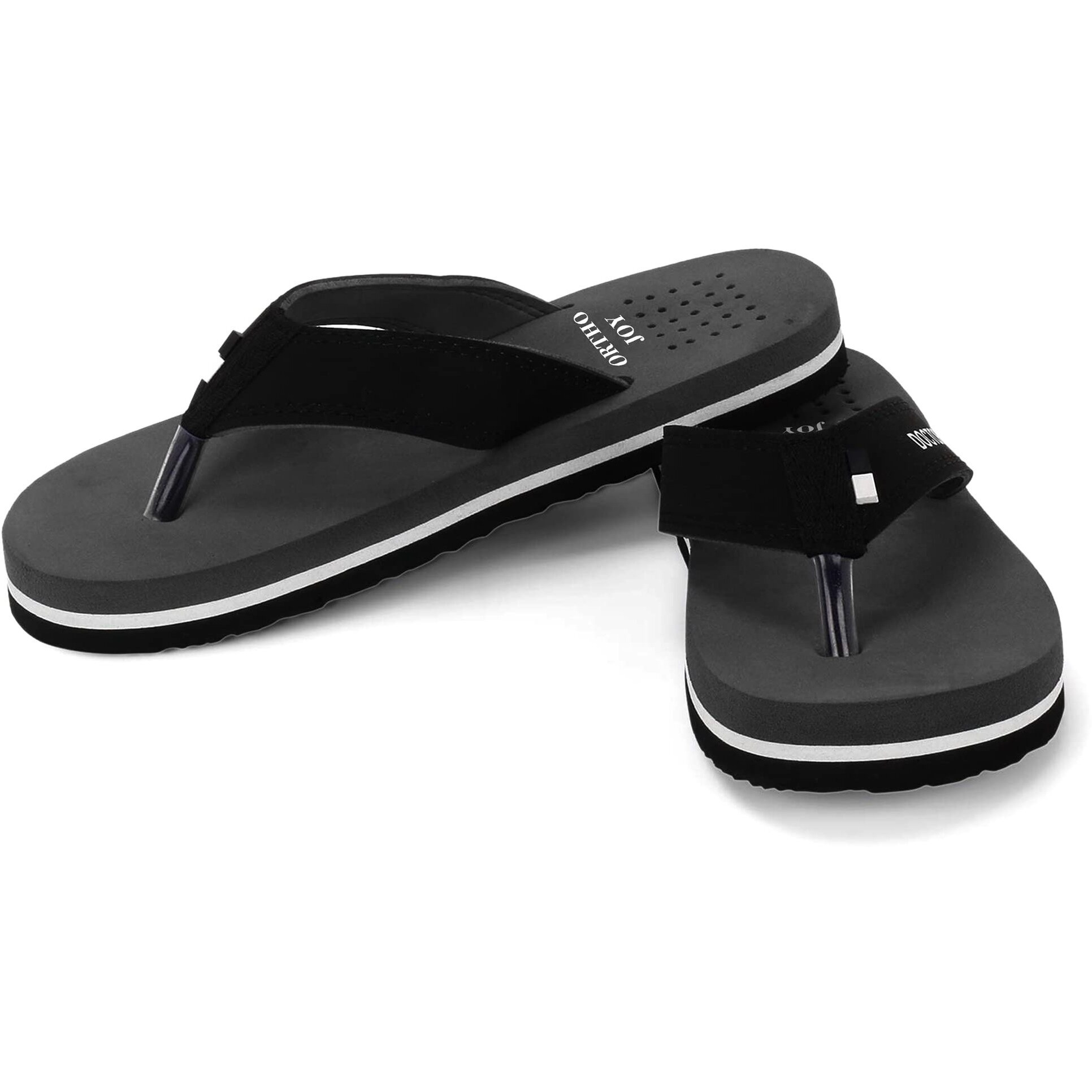 Ortho Joy Men's Extra Soft Doctor Ortho Open Back Slippers (Grey, 6 Uk)