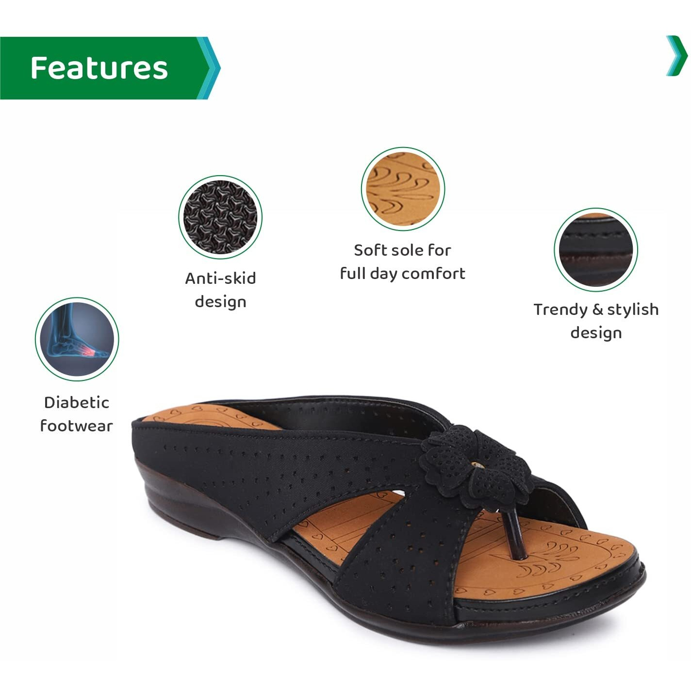 Ortho Joy Fancy Doctor Slippers | Soft Sandal For Women | Comfortable Footwear For Women