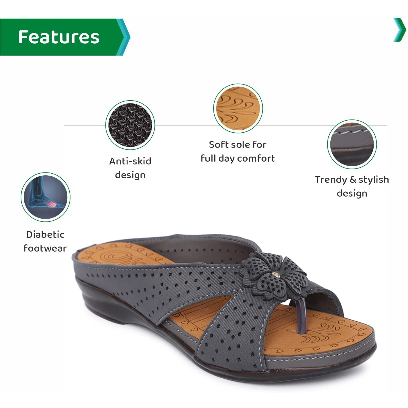 Ortho Joy Fancy Doctor Slippers | Soft Sandal For Women | Comfortable Footwear For Women