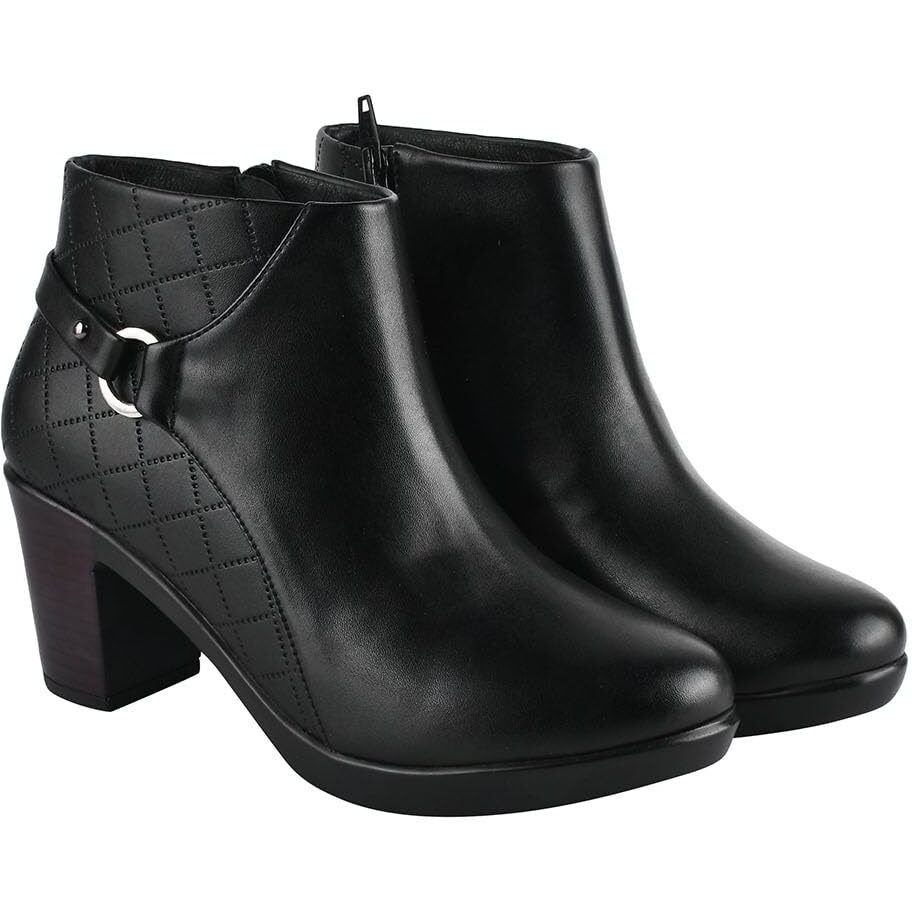 Shoetopia Women's Flat Boots,Black,4 Uk
