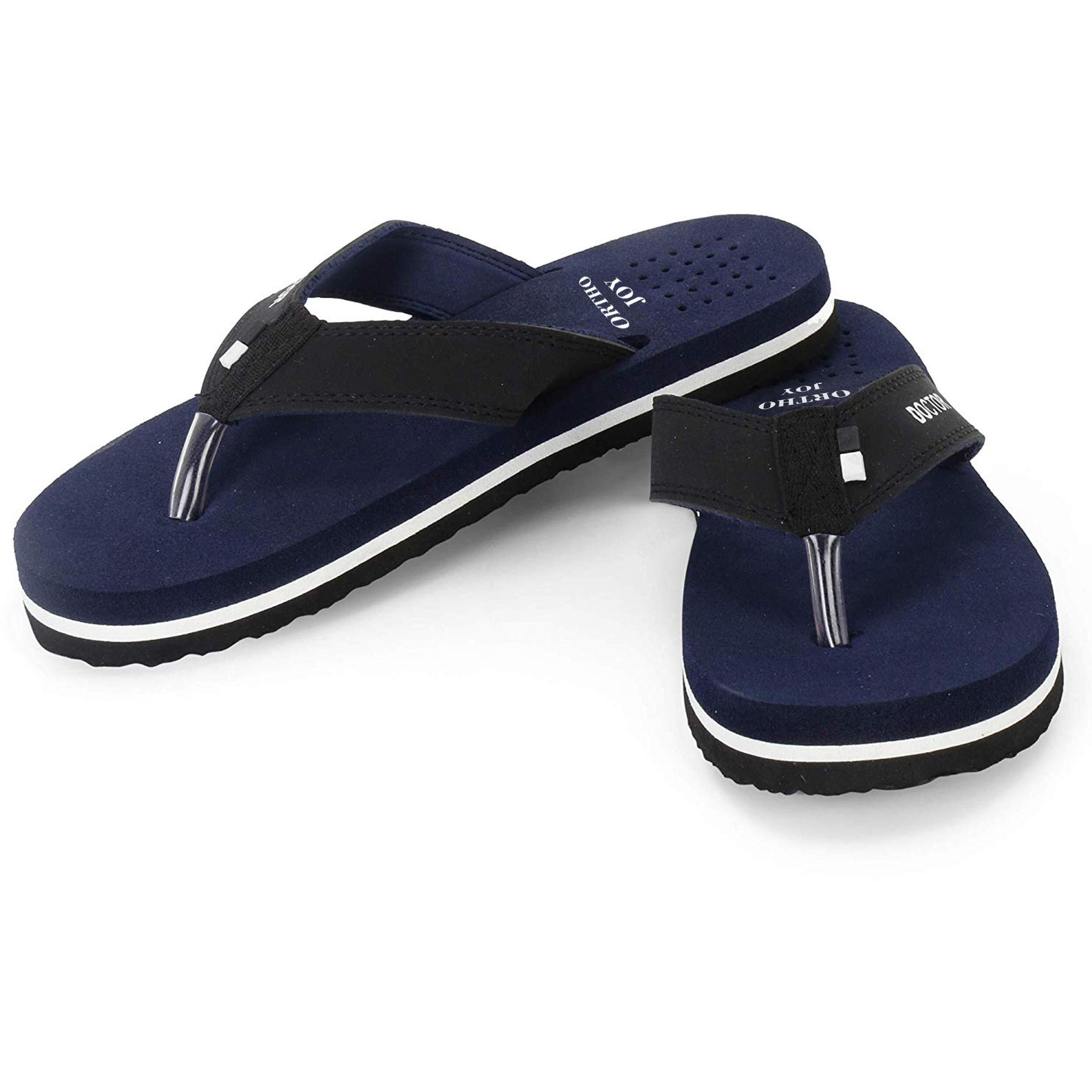 Ortho Joy Men's Blue Slippers - 10 Uk