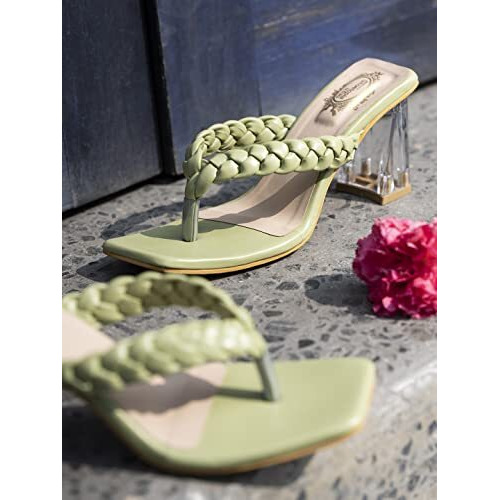 Shoetopia Women's Flat Sandal/Green /Eu38 / Uk5