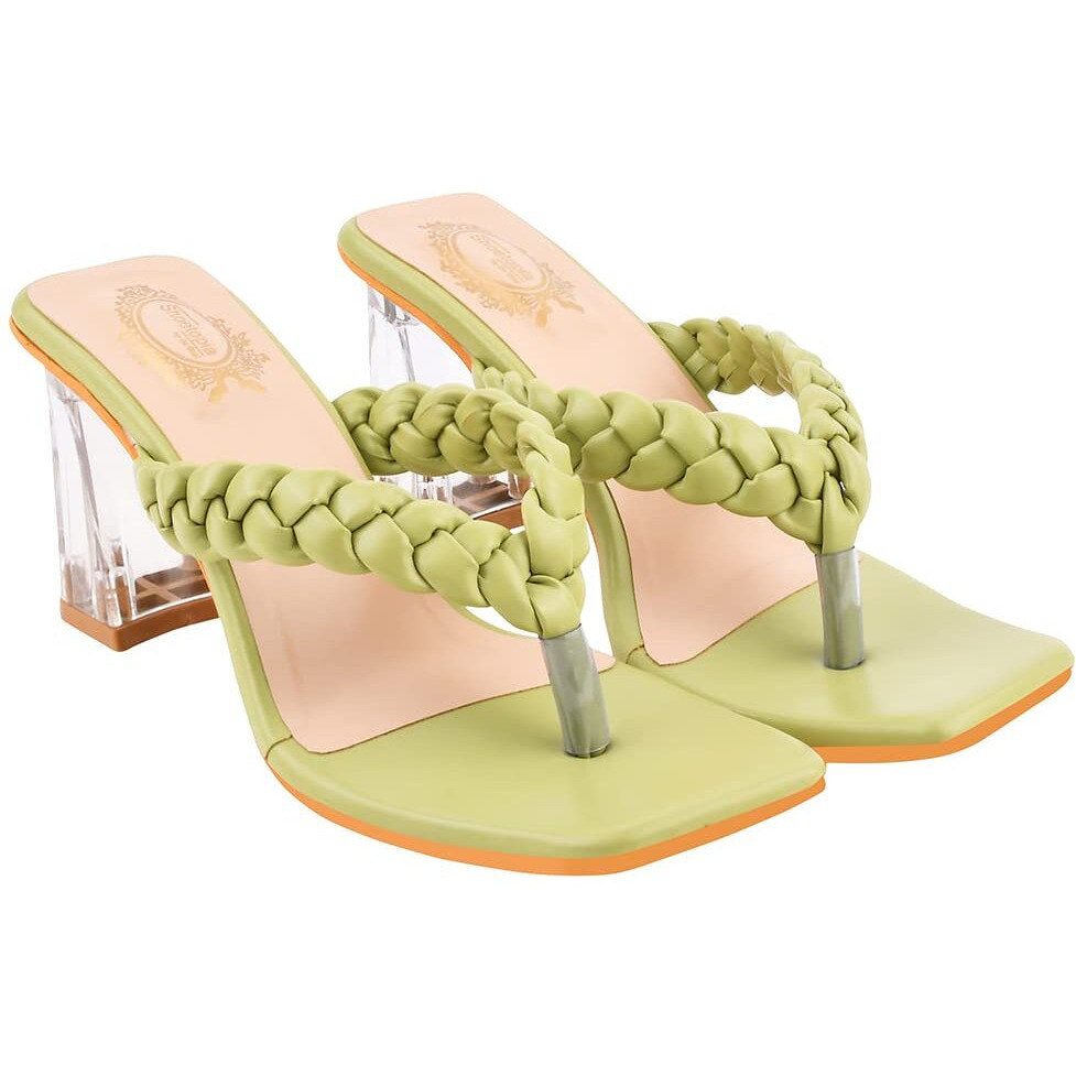 Shoetopia Women's Flat Sandal/Green /Eu41 / Uk8