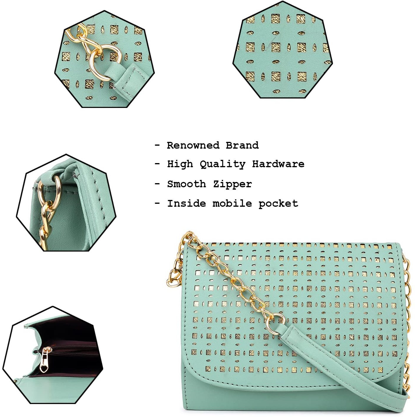 Adisa Sl5010 Women/Girls Party Sling Bag (Green)