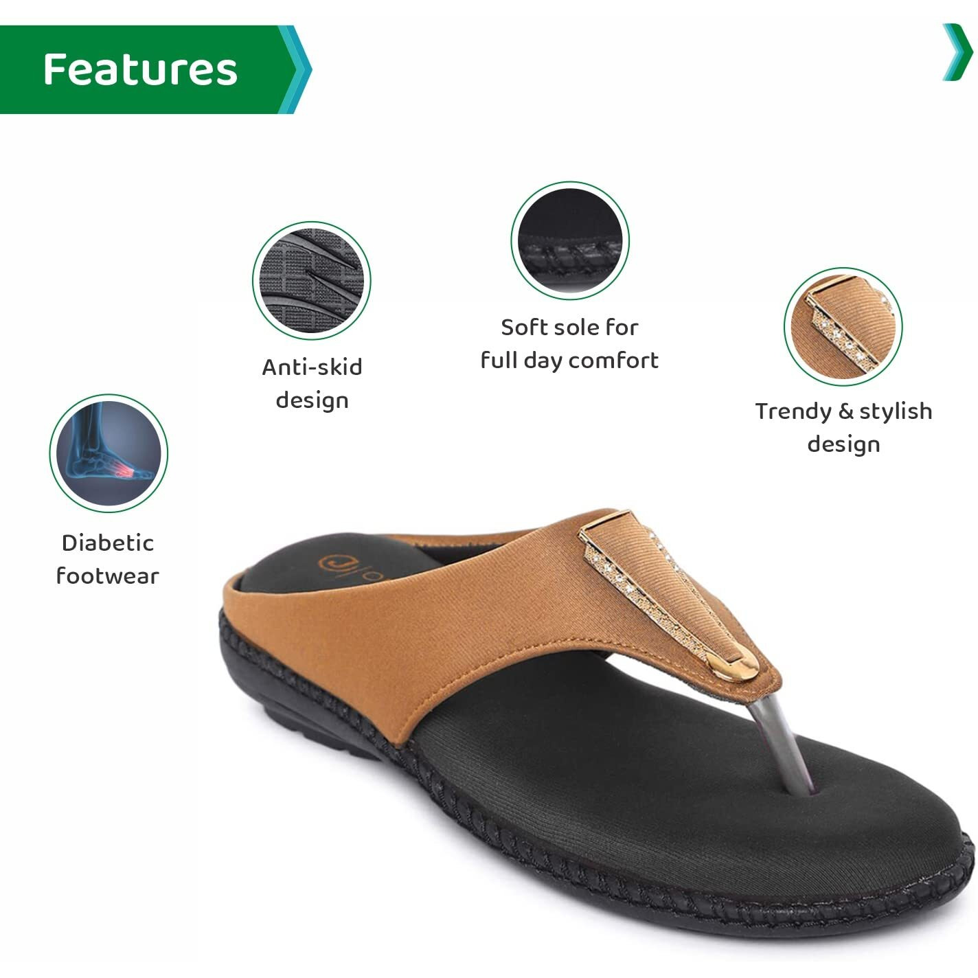 Ortho Joy Fancy Doctor Slippers | Stylish Chappal For Women | Comfortable Flat Sandals For Women Stylish