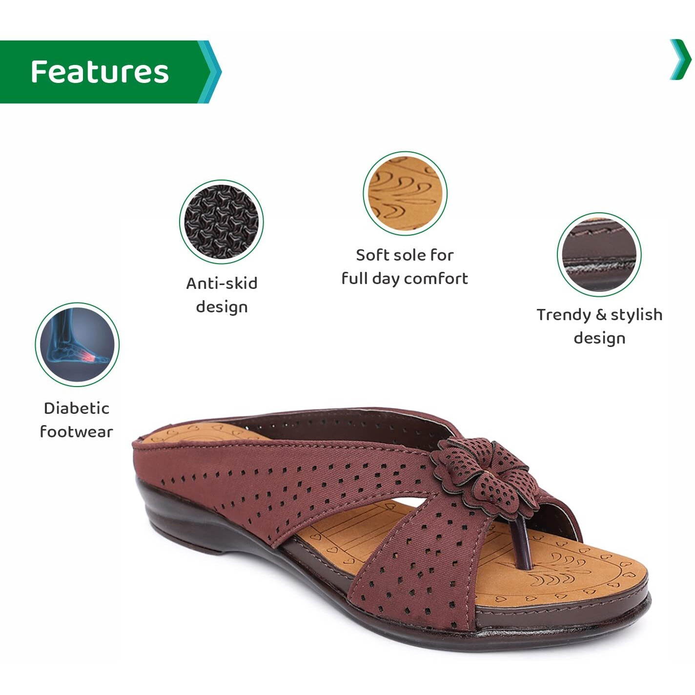 Ortho Joy Fancy Doctor Slippers | Soft Sandal For Women | Comfortable Footwear For Women