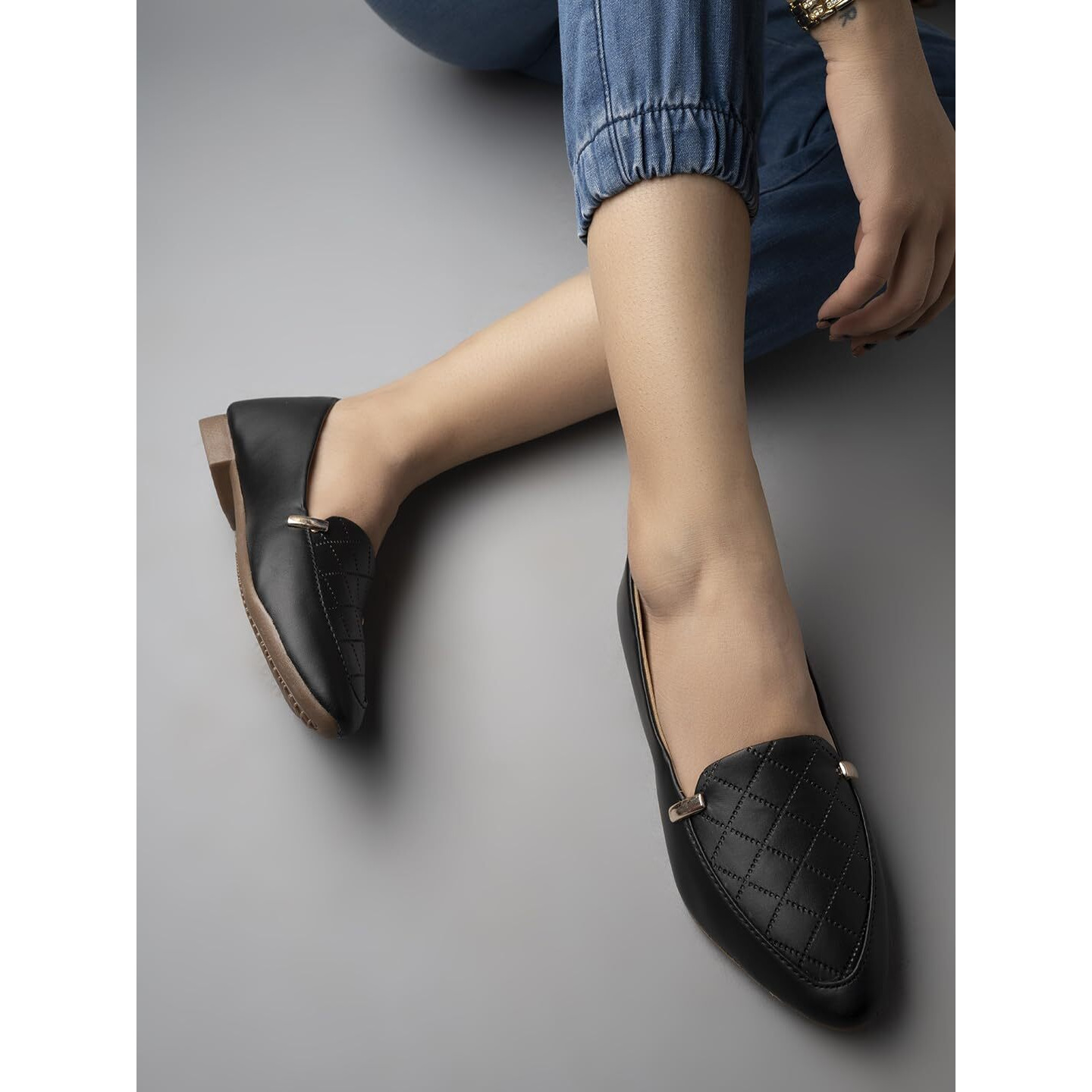 Shoetopia Stylish, Casual Wear, Comfortable Flat Bellies For Women & Girls / Uk8 Black