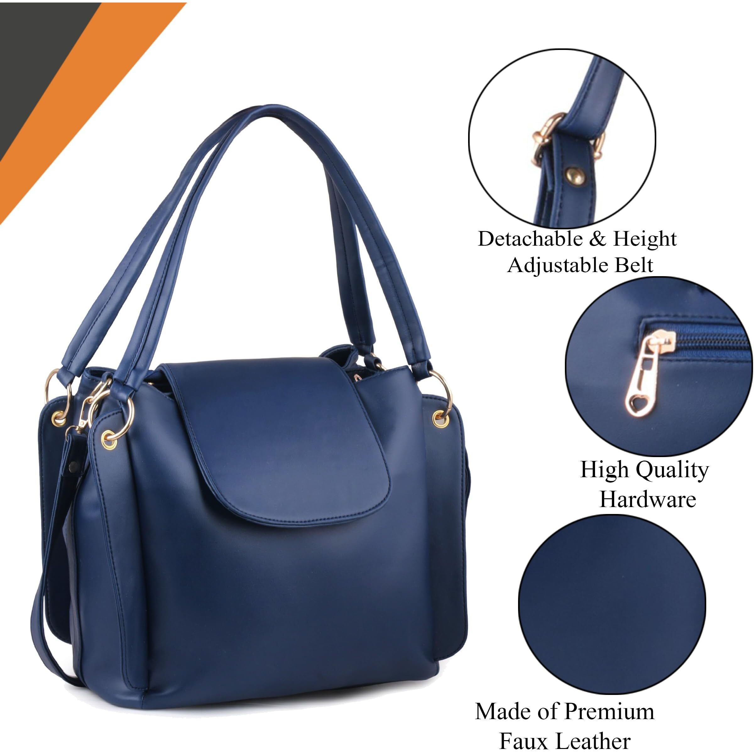 Adisa Shoulder Handbag Bag For Women And Girls With Sling Belt (Ad4055-Nav)
