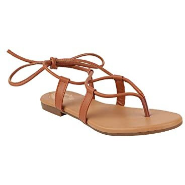Shoetopia Women's Block Heel Sandal (6 Uk) /Brown