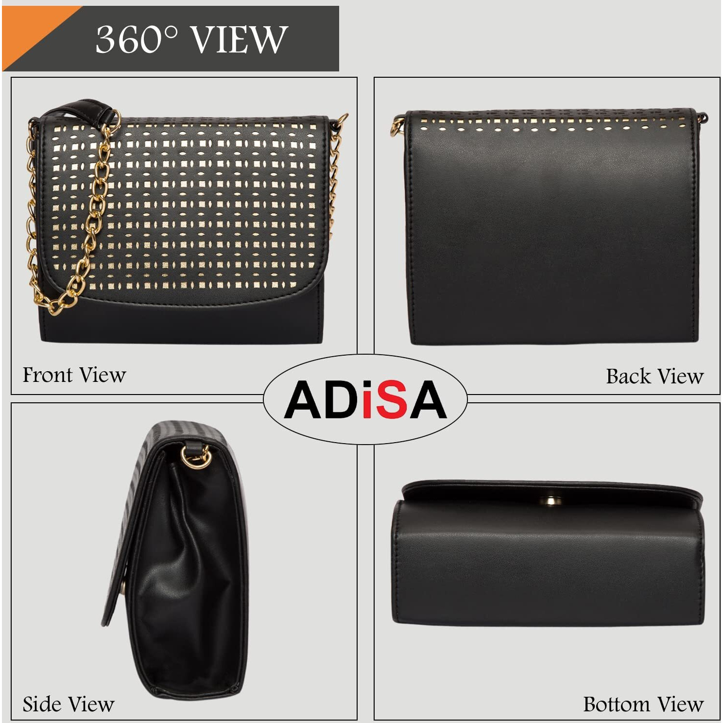 Adisa Women & Girl's Sling Bag (Black)