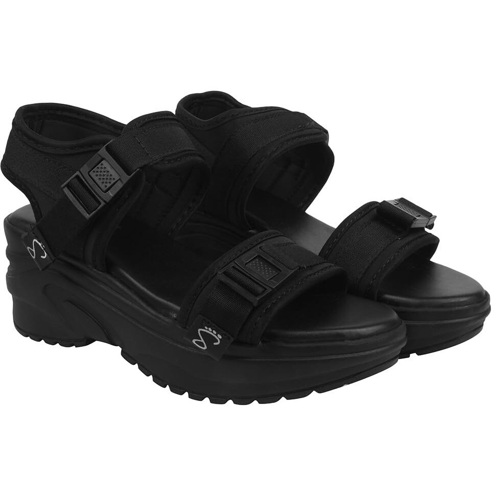 Shoetopia Women's Sandal-6 Kids Uk (Gem-Black)-Eu39