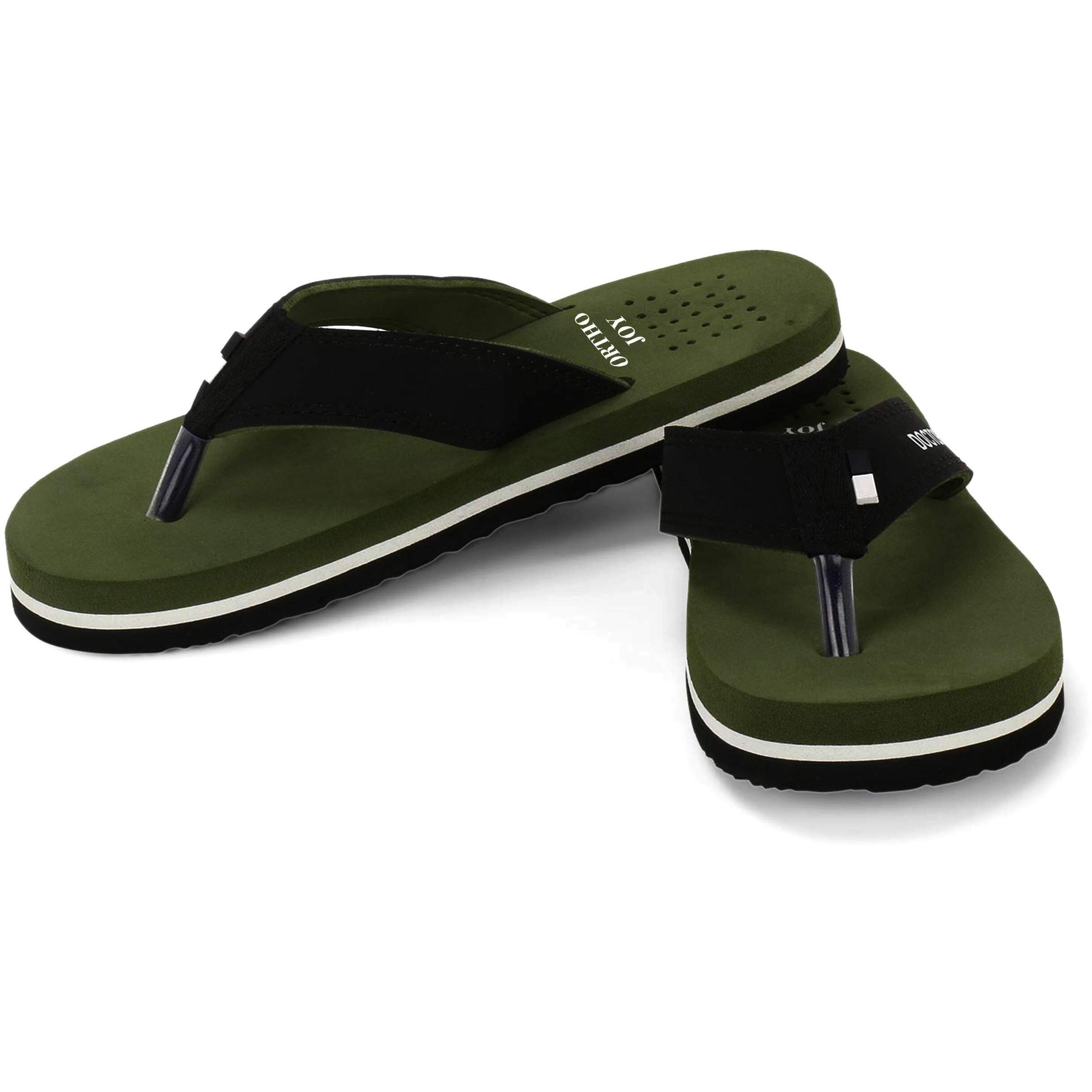 Ortho Joy Men's Green Slippers - 12 Uk
