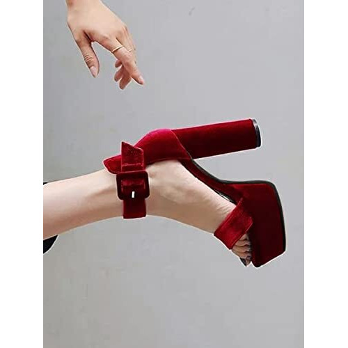 Shoetopia Women's Flat Sandal (3 Uk) /Cherry