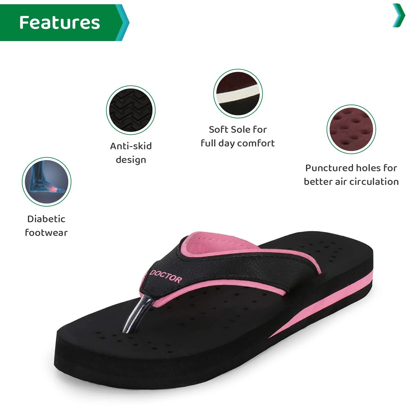 Ortho Joy Doctor Orthopedic Soft Slippers For Ladies Daily Use/Mcr Chappals For Women/Ortho Slippers Women
