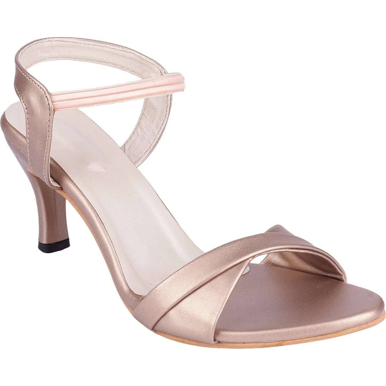 Shoetopia Womens/Girls Copper Party Slim Heeled Sandals-Eu40