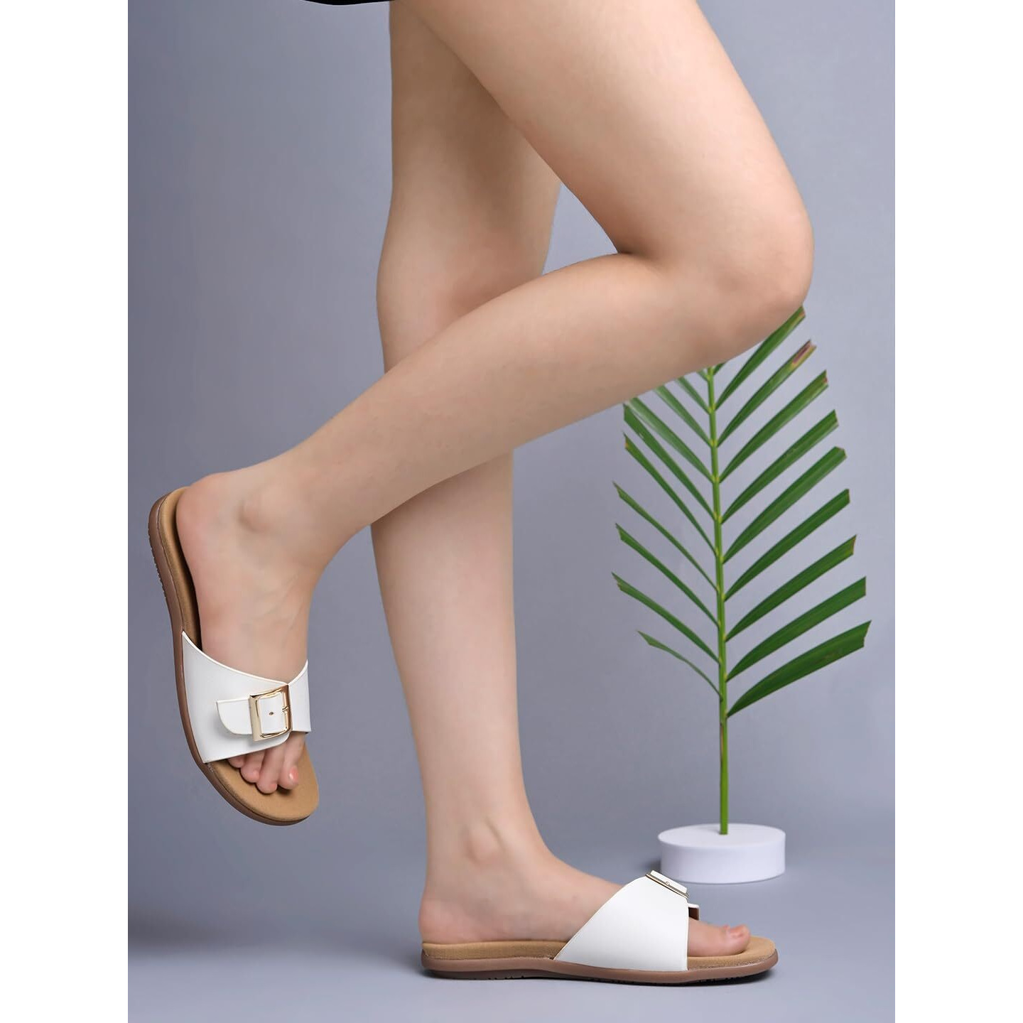 Shoetopia Slip-On White Flats For Women /Eu40