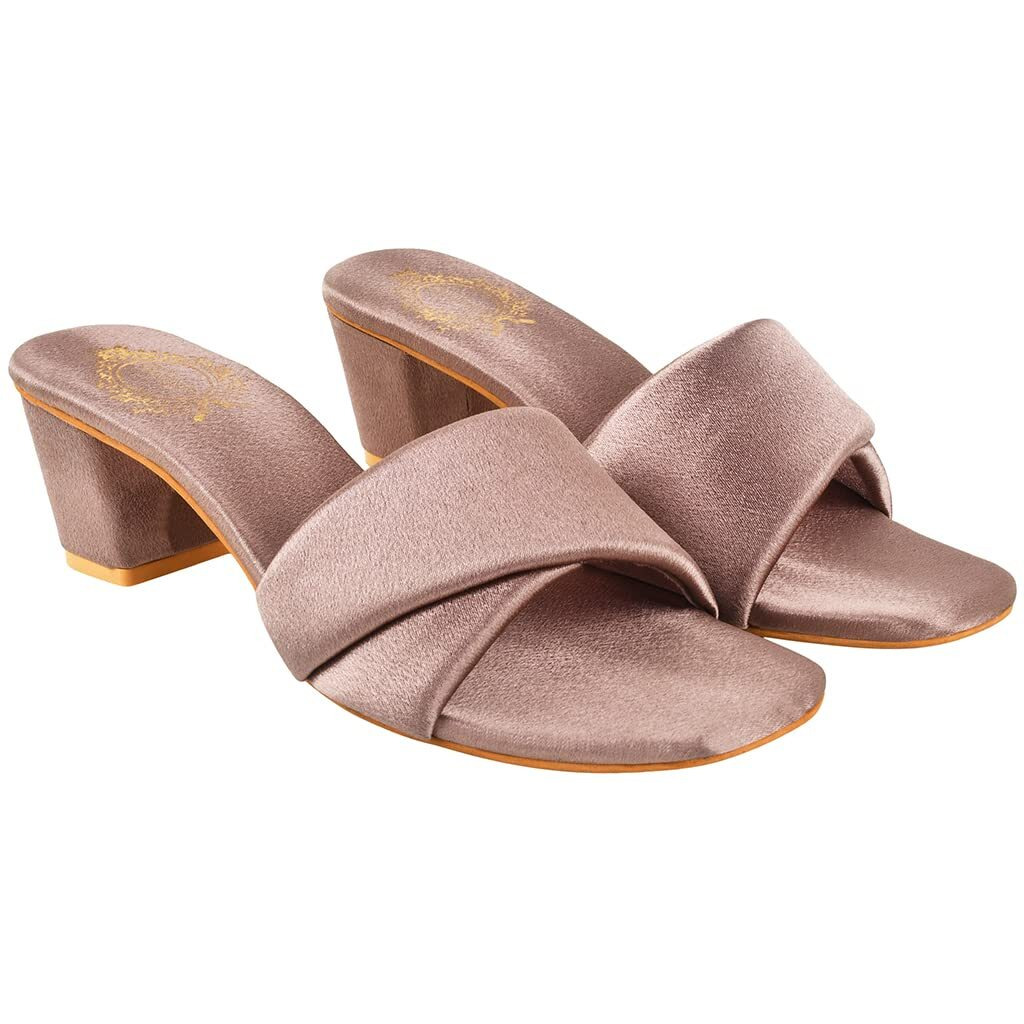 Shoetopia Stylish Solid Mauve Block Heels For Women & Girls /Uk3