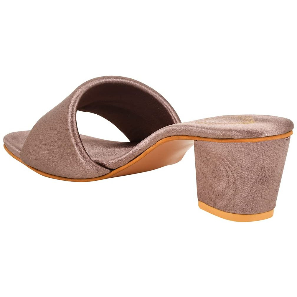 Shoetopia Stylish Solid Mauve Block Heels For Women & Girls /Uk3