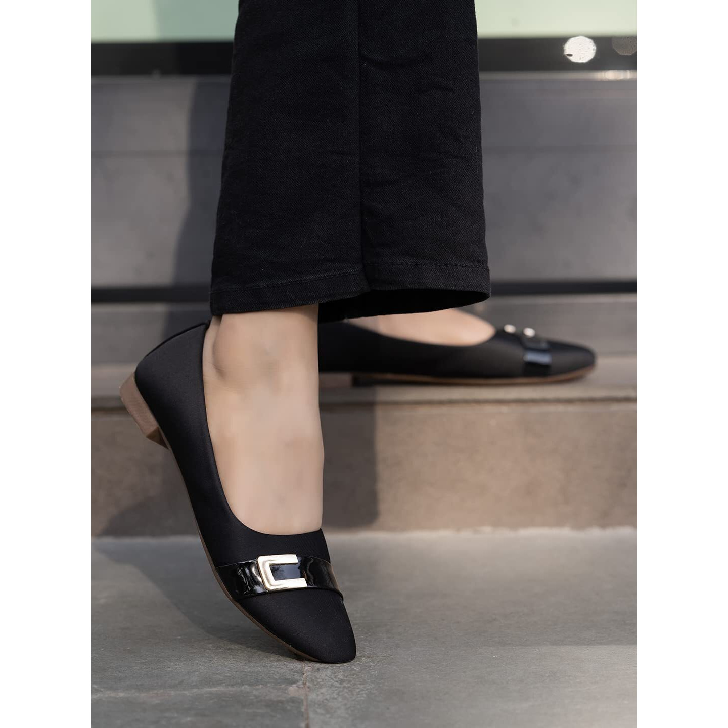 Shoetopia Comfortable Stylish Black Ballerinas For Women & Girls /Uk6