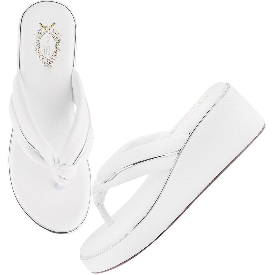 Shoetopia White Wedges Sandal For Women & Girls Criss-Cross Strap Design Stylish Comfortable, Durable Heels  Perfect For Casual & Party Eu39
