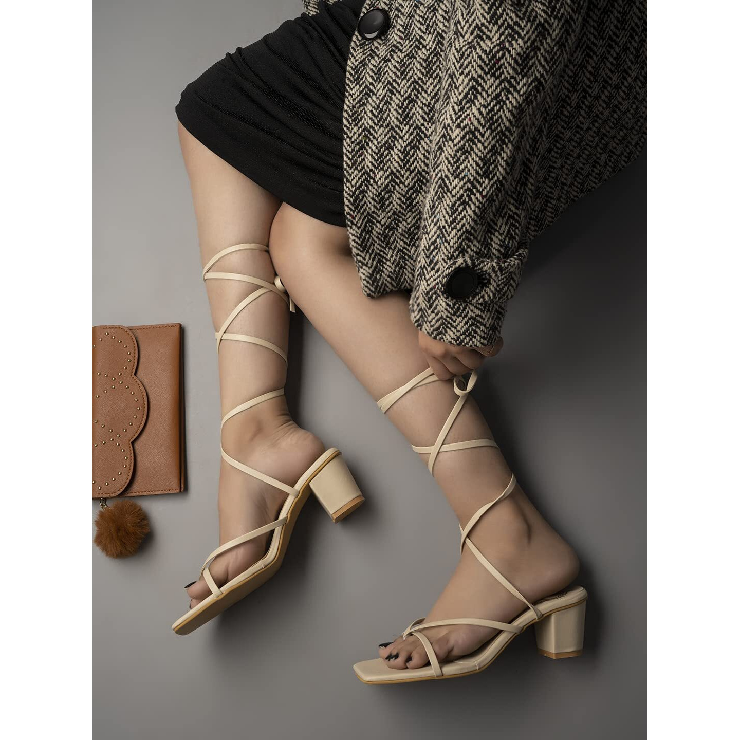 Shoetopia Women's Fashion-Cream Heeled Sandal-3 Kids Uk