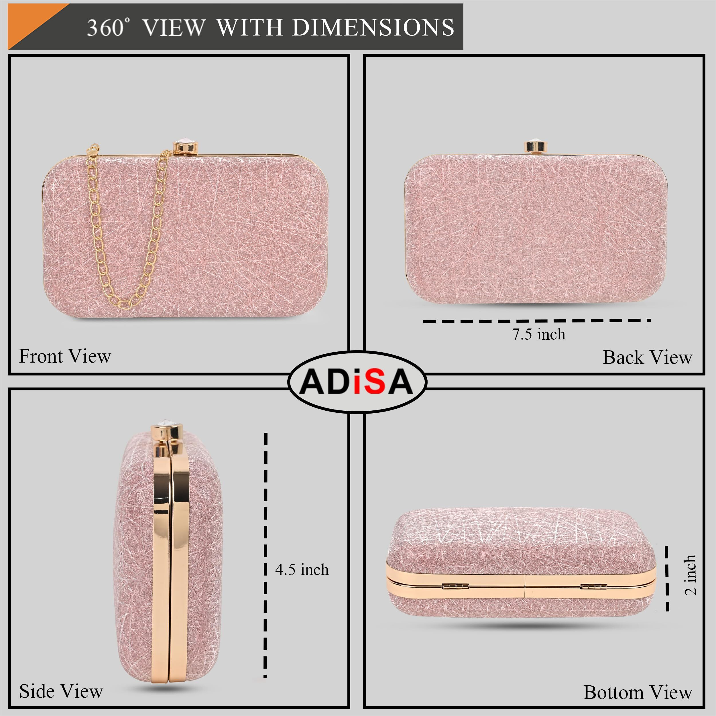 Adisa Constellation Formal Party Clutch With Gold Chain For Women And Girls (Cl106-Pin)