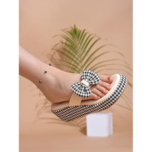 Shoetopia Womens Girls Stylish Slip On Wedges | Comfortable With Cushioned Soles | Trendy Platform Wedge Heels | Ideal For Casual, Party, Festive & Weddings Eu37 Black