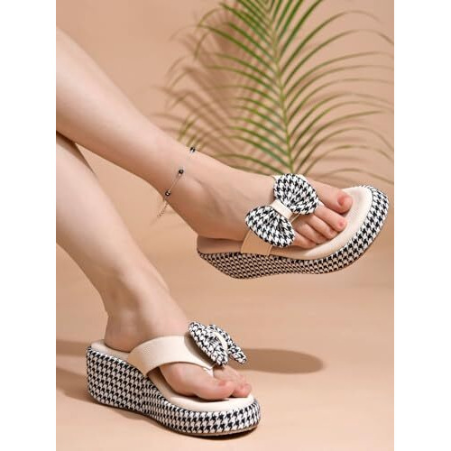 Shoetopia Womens Girls Stylish Slip On Wedges | Comfortable With Cushioned Soles | Trendy Platform Wedge Heels | Ideal For Casual, Party, Festive & Weddings Eu37 Black